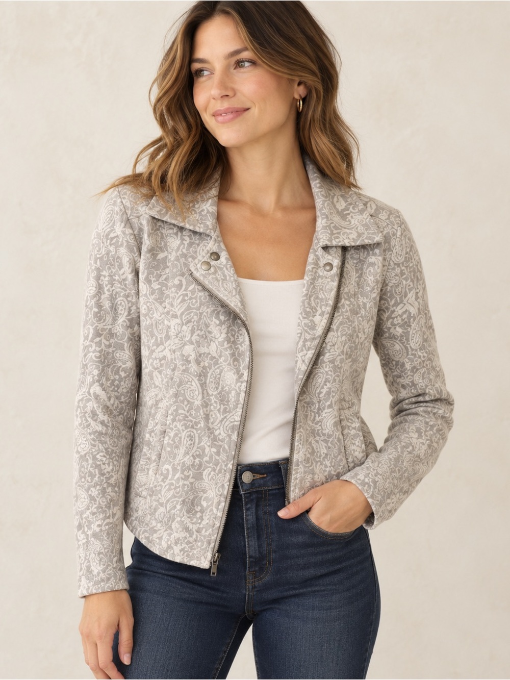 Anthropologie Saturday Sunday Luddy Moto Knit Sweater Jacket - EUC